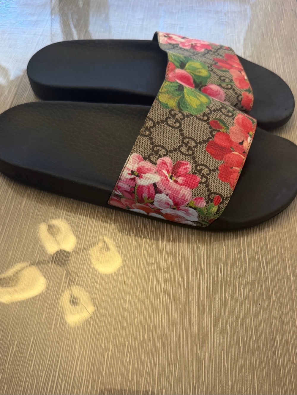Authentic Gucci Floral GG Slide Sandals Bloom Size 38 - Picture 3 of 10